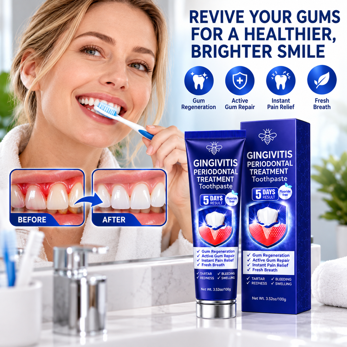 Clinical-Strength Toothpaste for Advanced Gum & Periodontal Repair