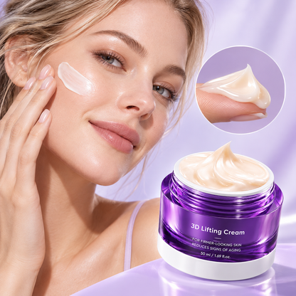3D Lifting Cream 1.7 fl oz | Advanced Anti-Aging Probiotic Facial Night Cream with 17-Peptide Complex for Wrinkles on Face and Neck Nourishing Hydrating Skin Repair Firming Smooth