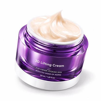 3D Lifting Cream 1.7 fl oz | Advanced Anti-Aging Probiotic Facial Night Cream with 17-Peptide Complex for Wrinkles on Face and Neck Nourishing Hydrating Skin Repair Firming Smooth