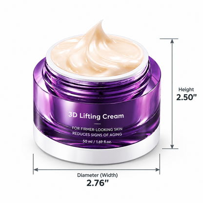 3D Lifting Cream 1.7 fl oz | Advanced Anti-Aging Probiotic Facial Night Cream with 17-Peptide Complex for Wrinkles on Face and Neck Nourishing Hydrating Skin Repair Firming Smooth